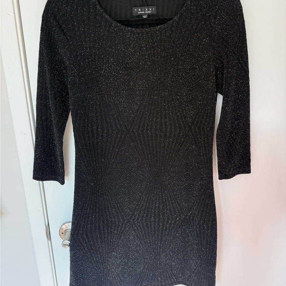 Trixxi Black Glitter Dress